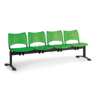 Plastová lavice do chodby LAVANDA, 4-sedák, zelená