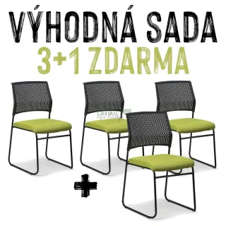 VÝHODNÁ SADA 3+1 ZDARMA - 4x Jídelní židle LADA, zelená
