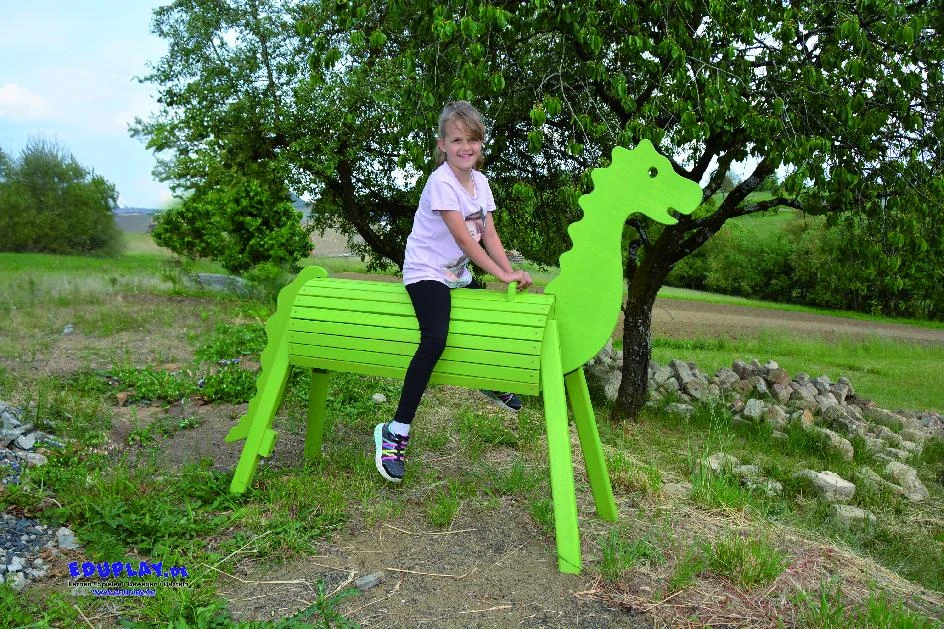 Eduplay Dřevěný drak Zelený 90 cm