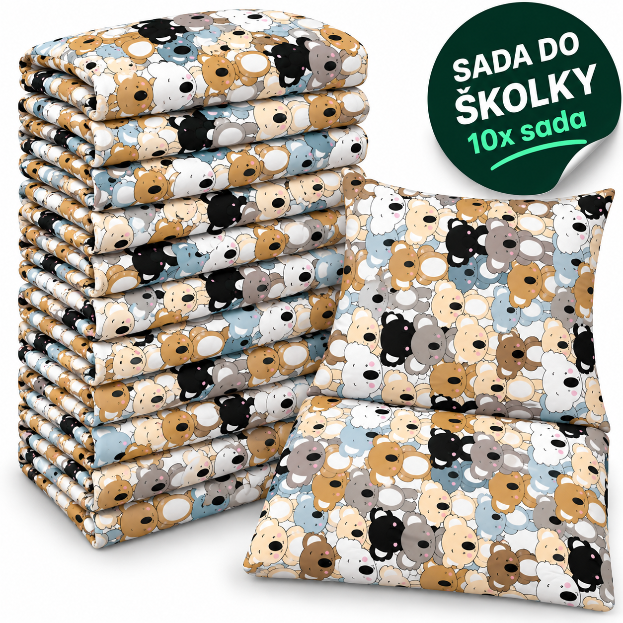VÝHODNÁ SADA 10× bavlněné dětské povlečení – Barevné koaly