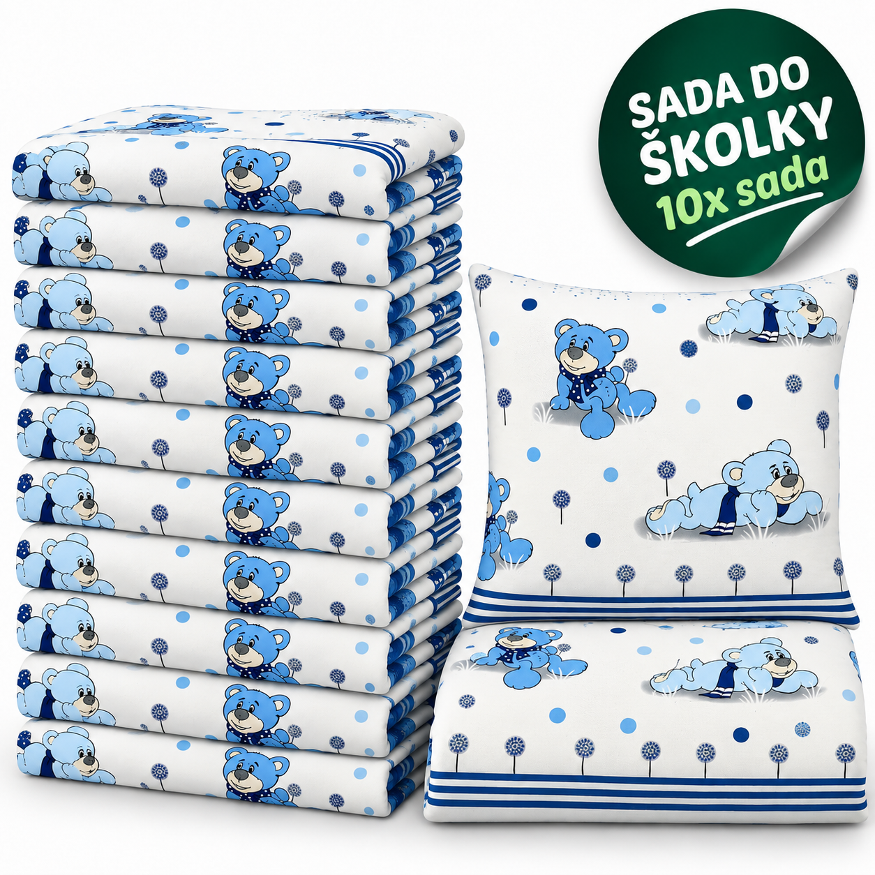 VÝHODNÁ SADA 10× bavlněné dětské povlečení – Odpočívající medvídci