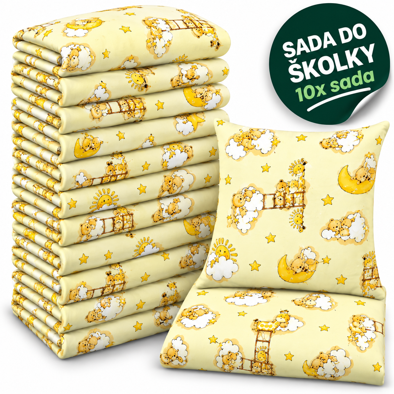 VÝHODNÁ SADA 10× bavlněné dětské povlečení – Nebe a medvídci