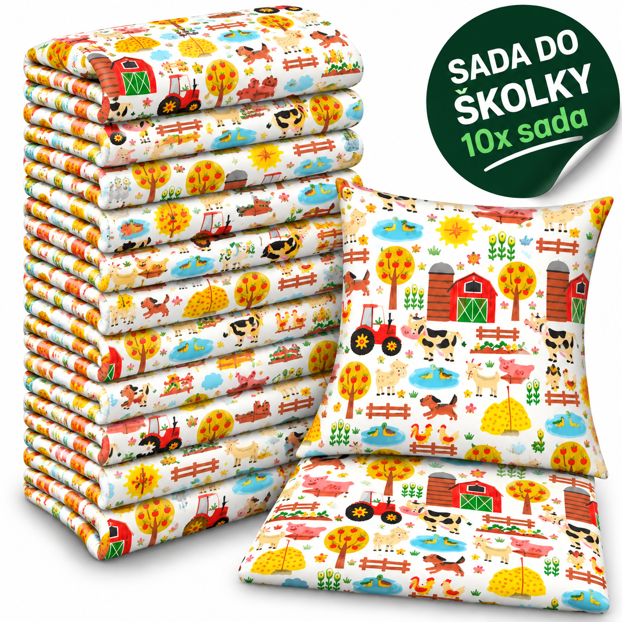 VÝHODNÁ SADA 10× bavlněné dětské povlečení – Život na farmě
