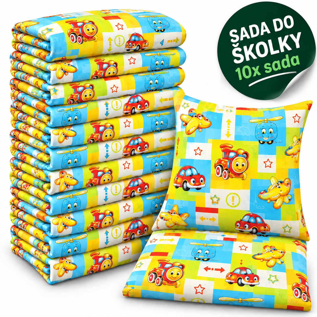 VÝHODNÁ SADA 10× krepové dětské povlečení – Barevná doprava