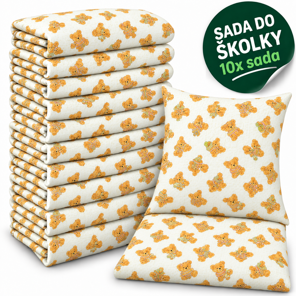 VÝHODNÁ SADA 10× krepové dětské povlečení – Medvídková láska