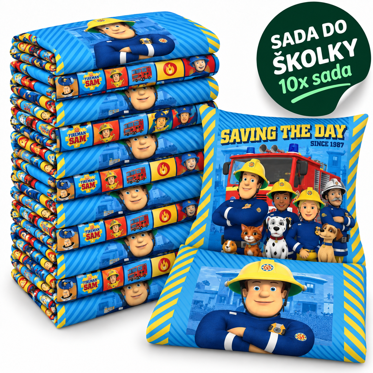 VÝHODNÁ SADA 10× bavlněné dětské povlečení – Požárník Sam