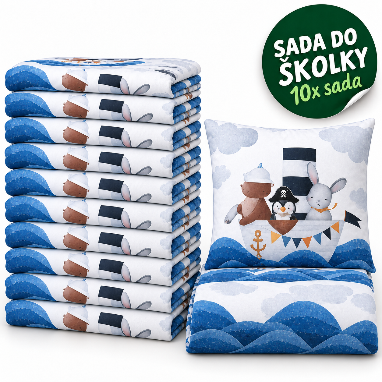 VÝHODNÁ SADA 10× bavlněné dětské povlečení – Zvířátka na moři