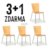 VÝHODNÁ SADA 3+1 ZDARMA - Jídelní židle FEDERICA, přírodní