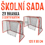 VÝHODNÁ SADA - 2x Florbalová branka certifikovaná IFF se sítí a záclonkou, 120 x 90 cm