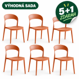 VÝHODNÁ SADA – 6× jídelní židle ONCE oranžová (5+1 zdarma)