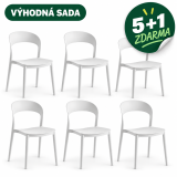 VÝHODNÁ SADA – 6× jídelní židle ONCE bílá (5+1 zdarma)