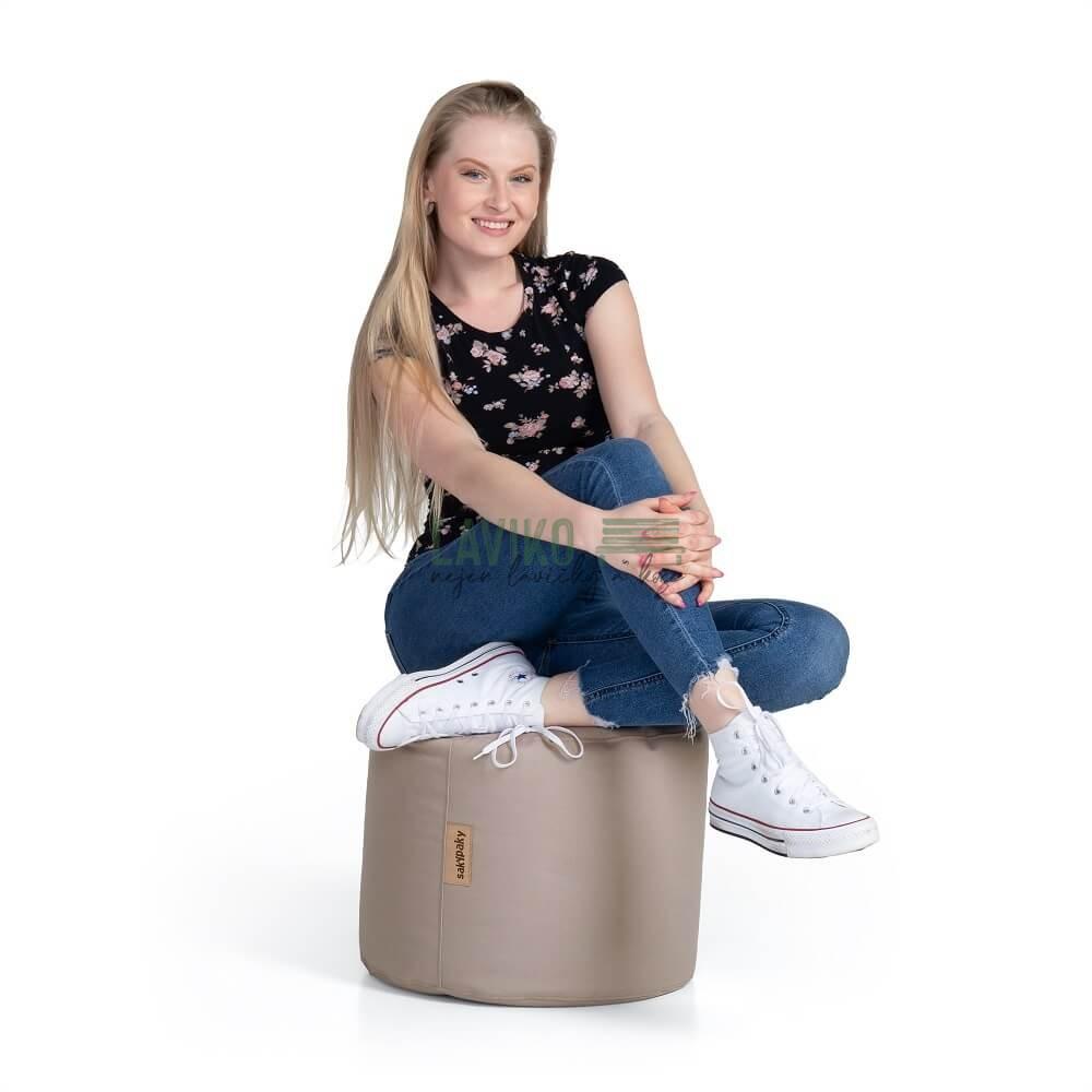 Sedací taburet BOBEK, světle šedá