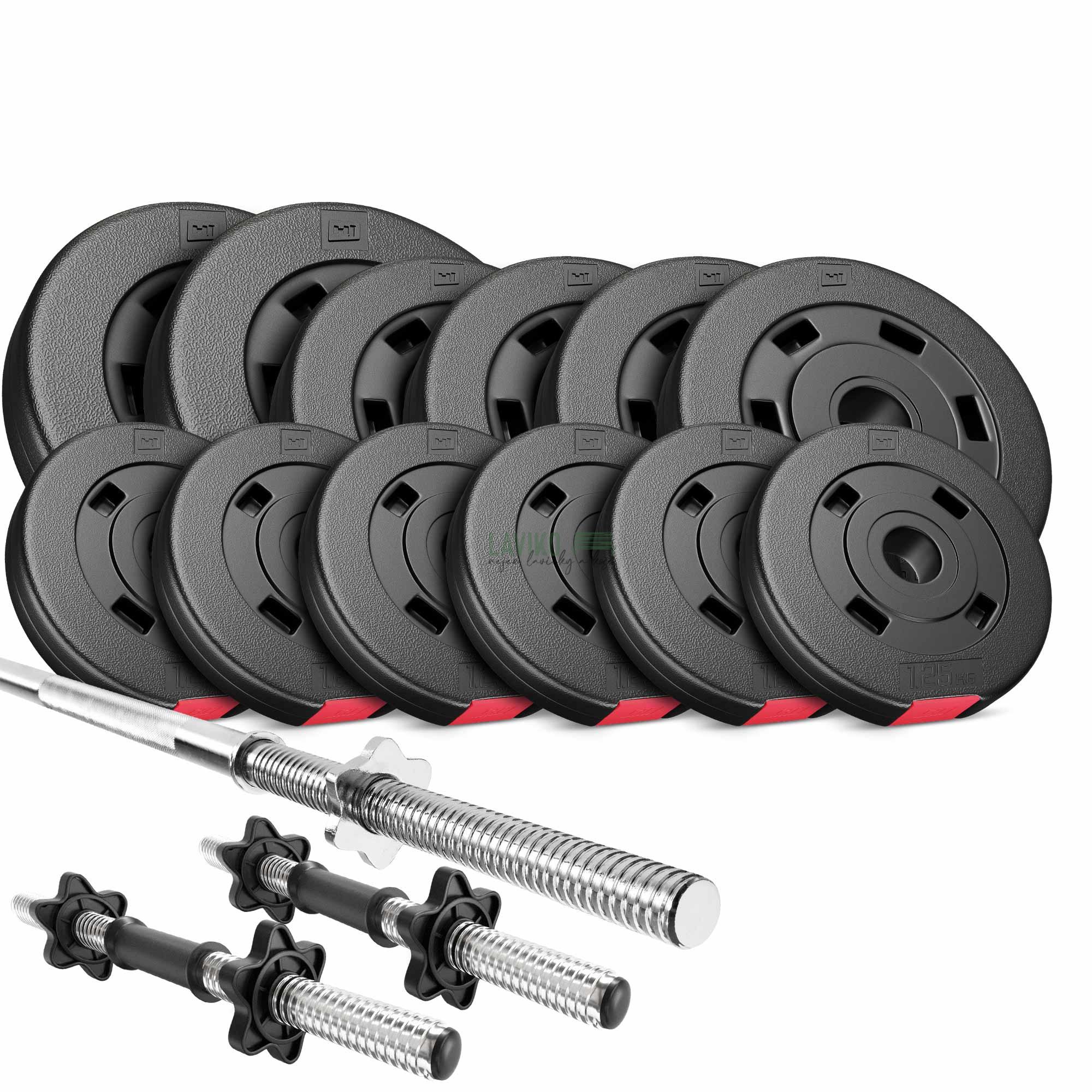 Nakládací činkový set FARAGO, 38 kg