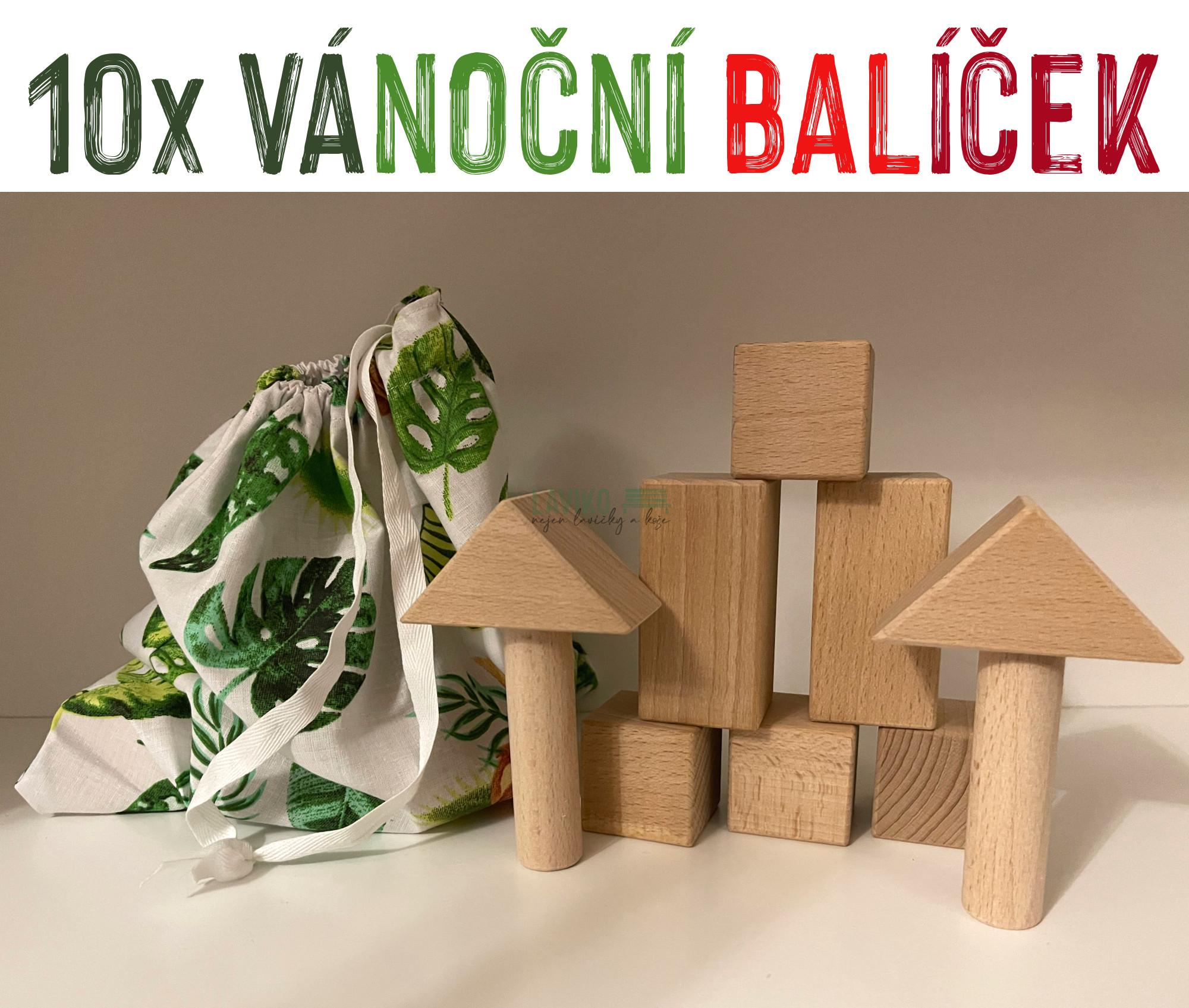 10x VÁNOČNÍ BALÍČEK - Sada deseti kostiček k dotvoření