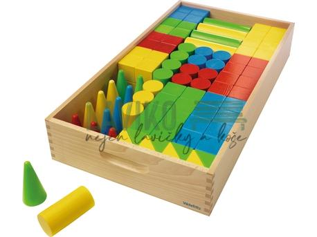 Sada dřevěných stavebních kostek MONIČKA