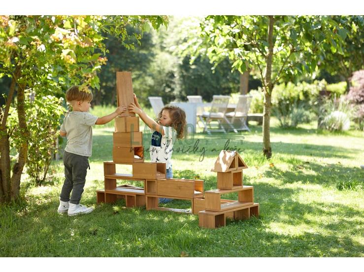 Sada venkovních dřevěných stavebních kostek GARDENS