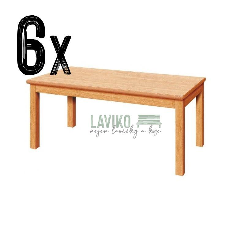 VÝHODNÁ SADA - 6x Dětský stůl MELISA, obdélník, buk přírodní