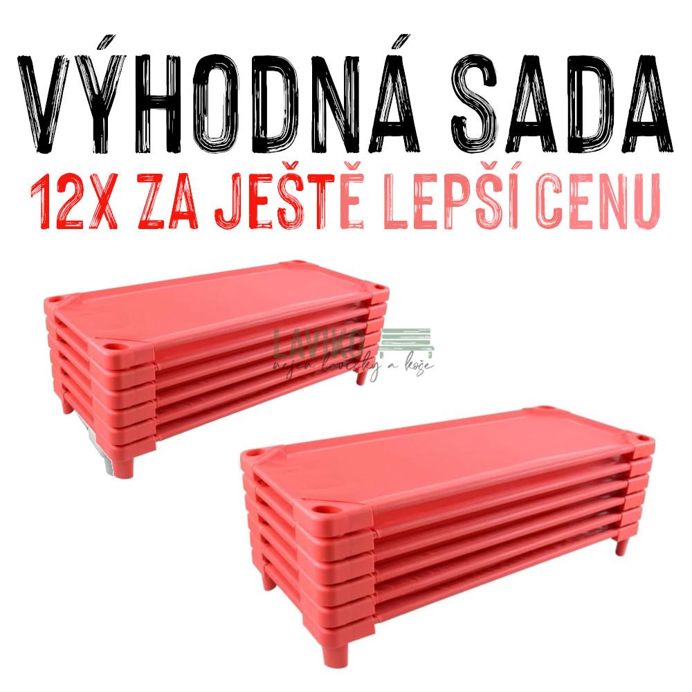 VÝHODNÁ SADA - 12x Dětské lehátko LEONTÝNKA, červené