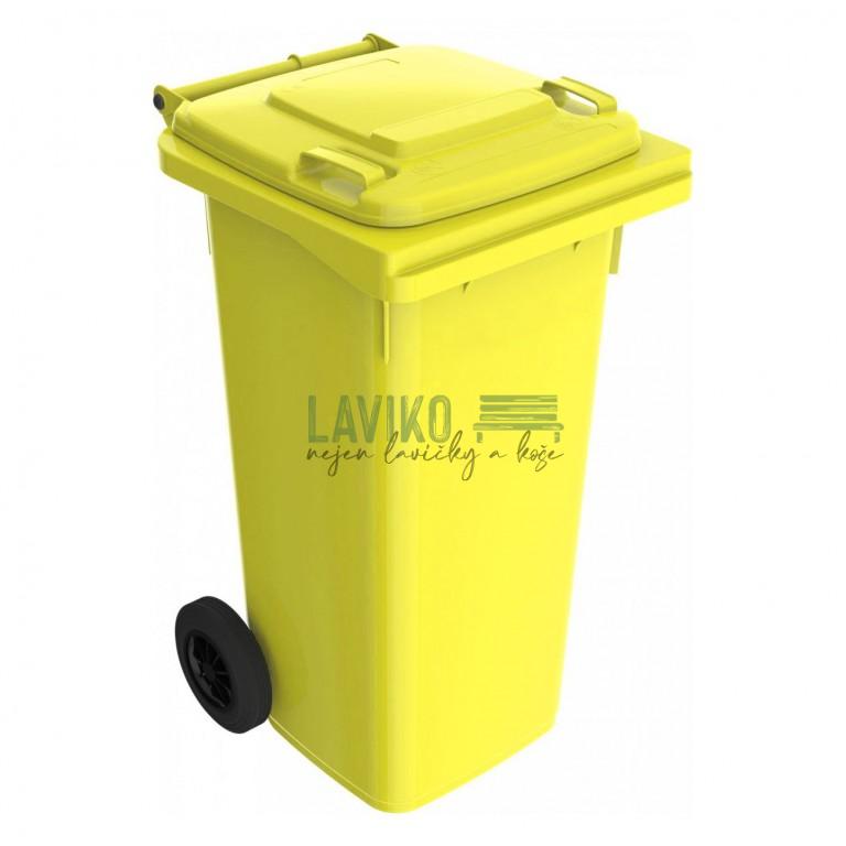 Plastová popelnice ŽLUTÁ, 120 litrů