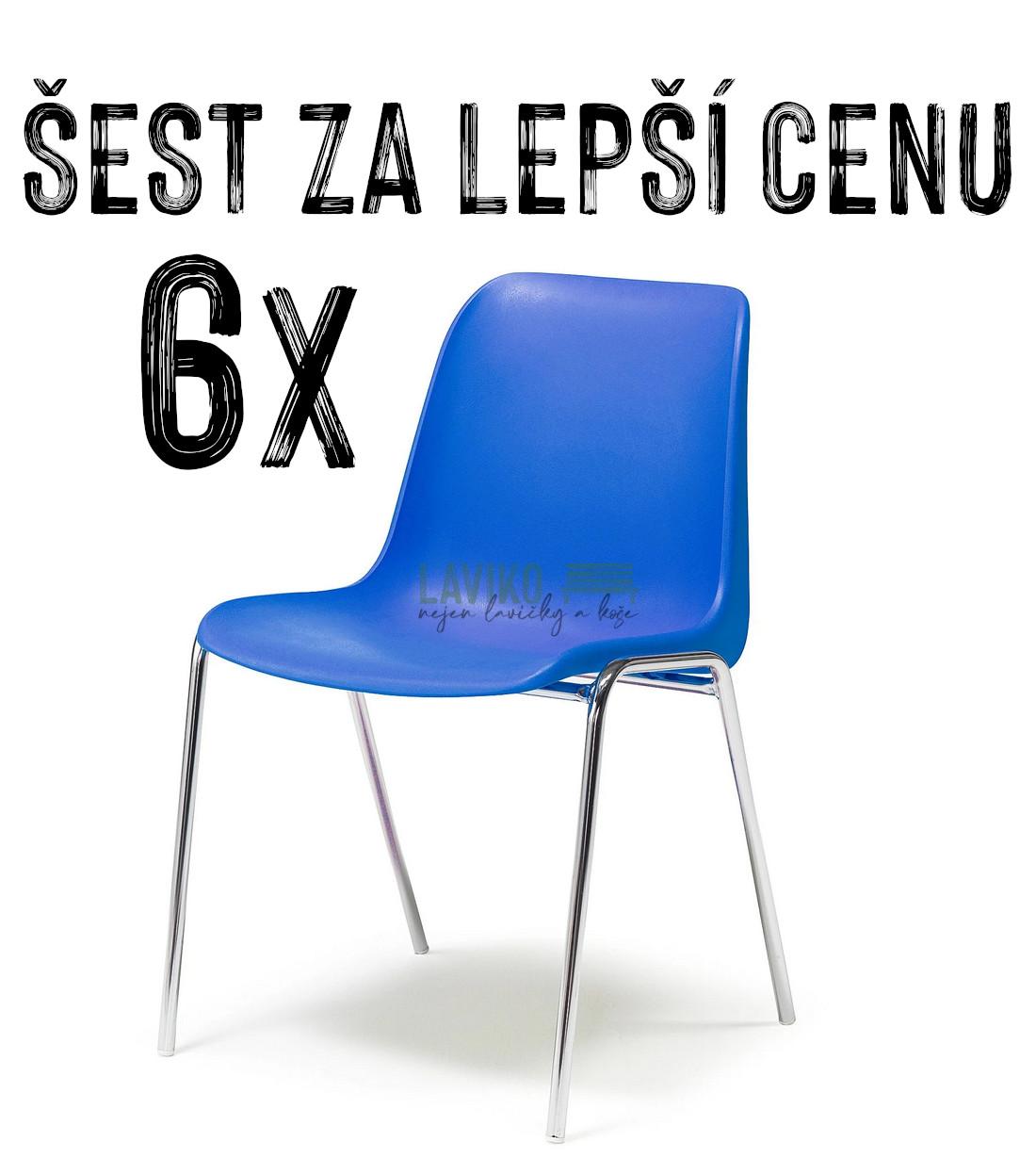 VÝHODNÁ SADA - 6x Jídelní židle WILLOW, modrá