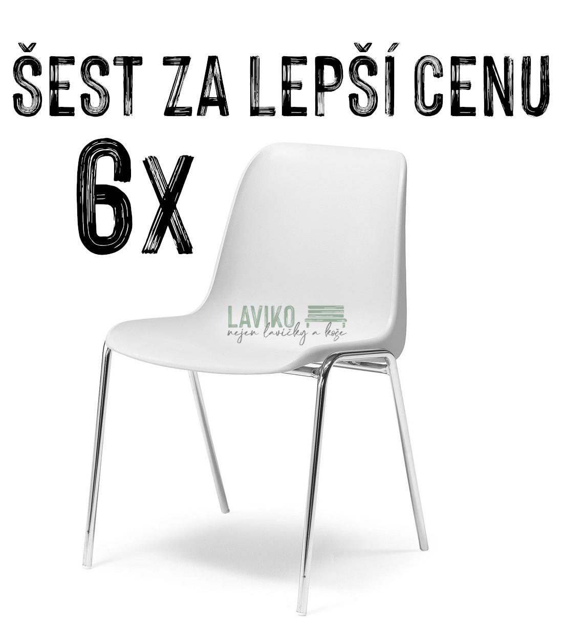 VÝHODNÁ SADA - 6x Jídelní židle WILLOW, bílá