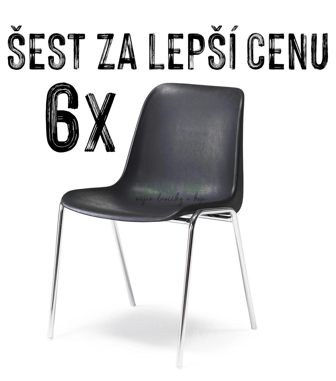 VÝHODNÁ SADA - 6x Jídelní židle WILLOW, černá