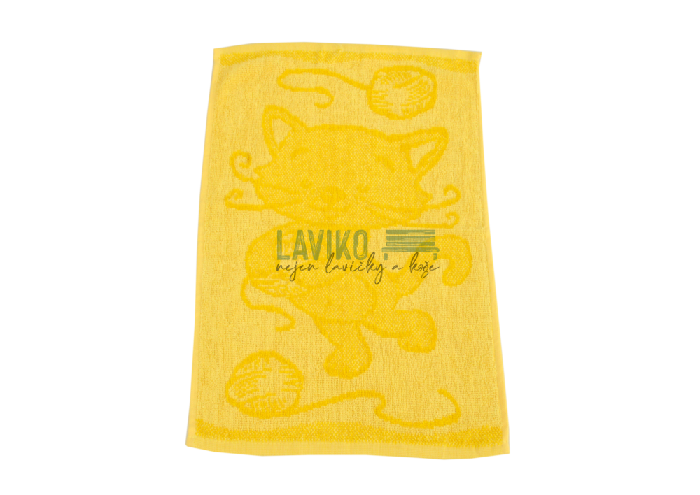 Dětský ručník, kočička žlutá