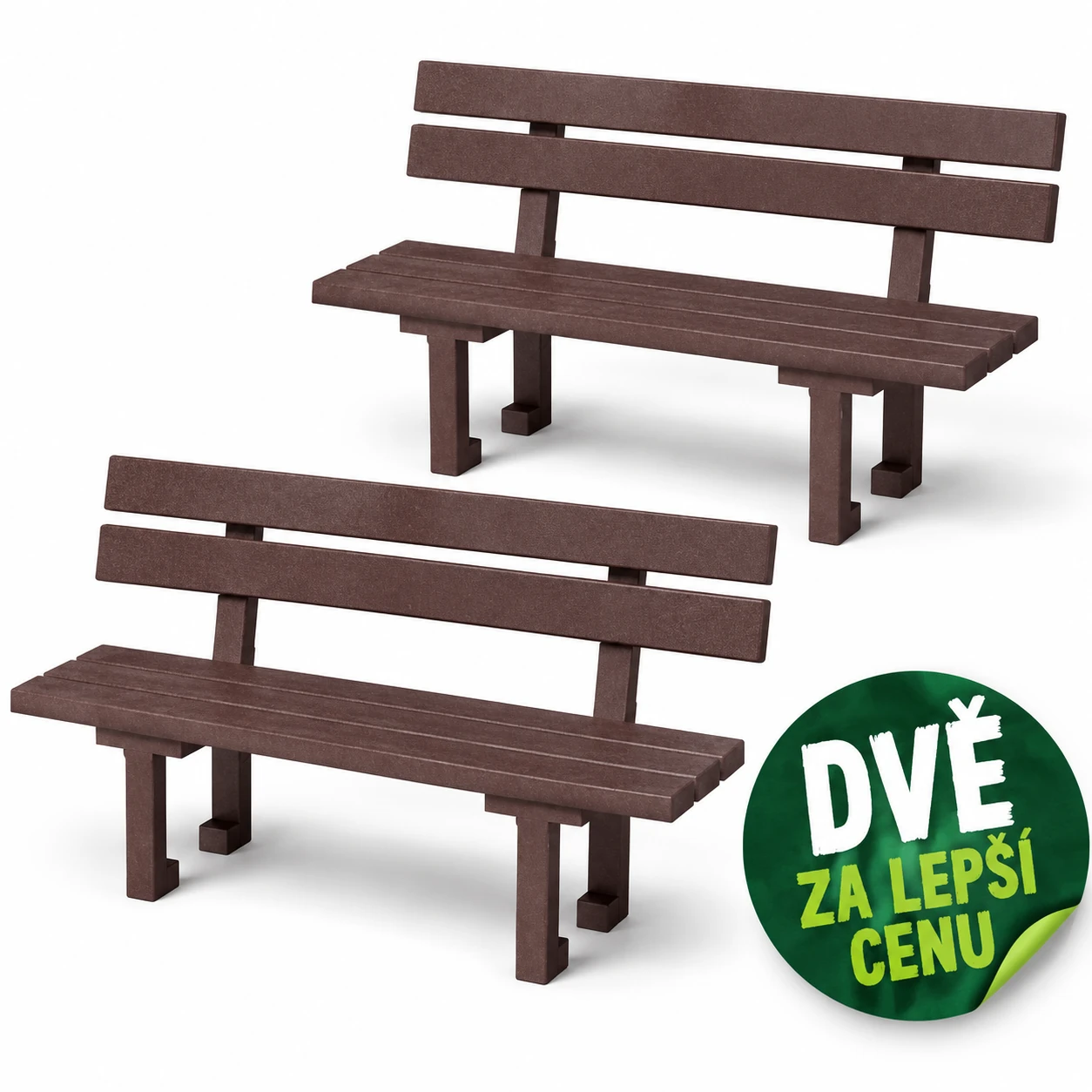 VÝHODNÁ SADA 2 ZA LEPŠÍ CENU - Venkovní lavička AŇA, recyklát