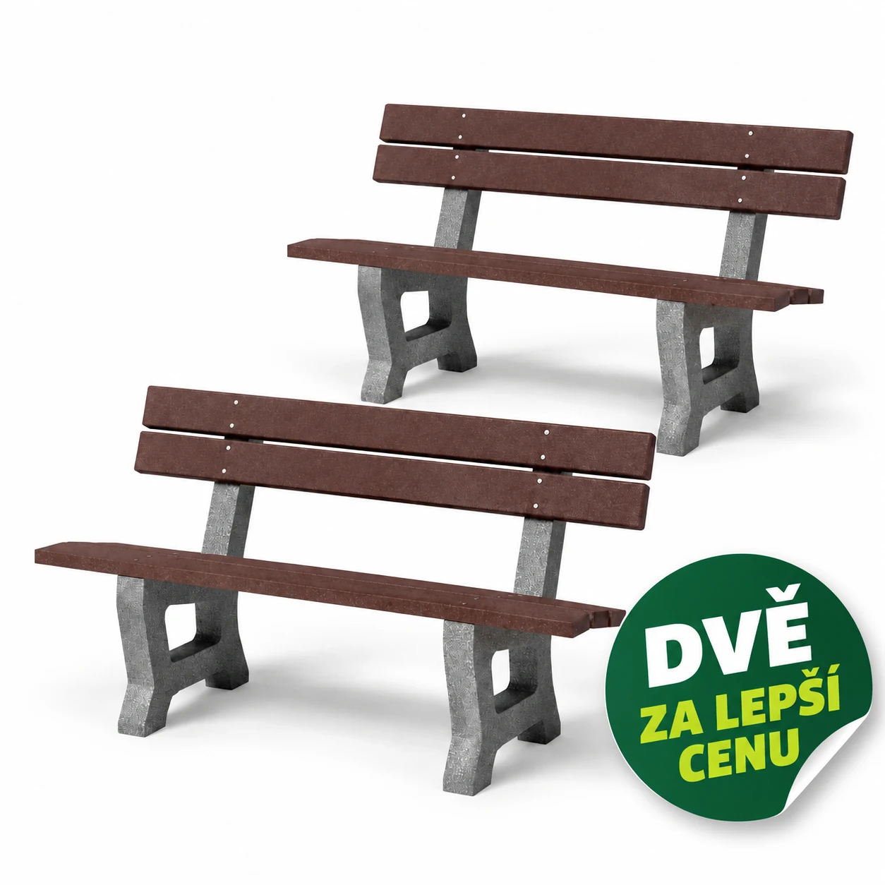 VÝHODNÁ SADA 2 ZA LEPŠÍ CENU - Venkovní lavička MÁŇA, recyklát