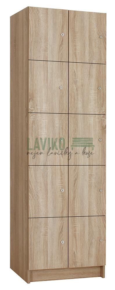 Šatní skříňka, 10-dvéřová, boxová, 197 x 80 x 50 cm