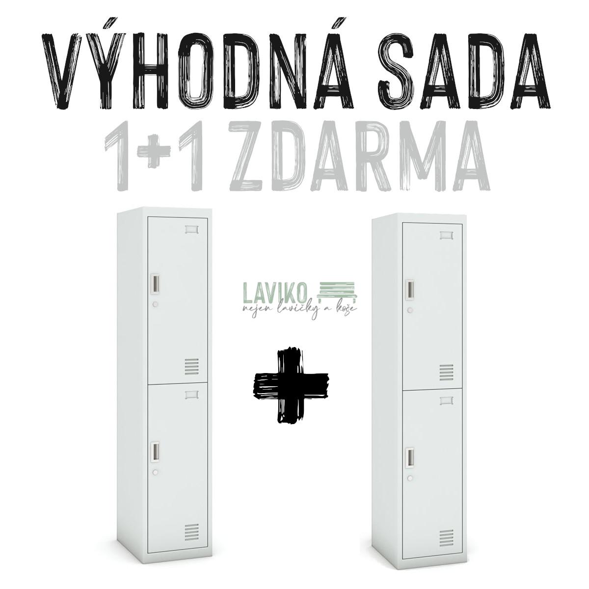 VÝHODNÁ SADA 1+1 ZDARMA - Šatní skříň dvoudveřová, 180 x 38 x 45 cm, šedá