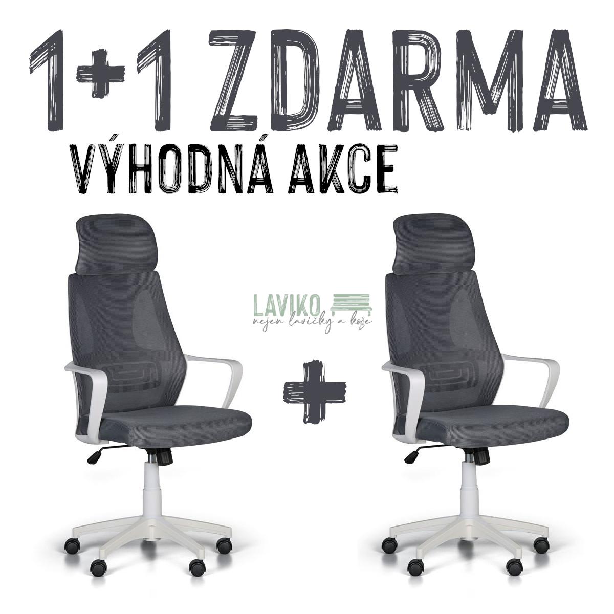 VÝHODNÁ SADA 1+1 ZDARMA - Kancelářská židle FRESCA, šedá