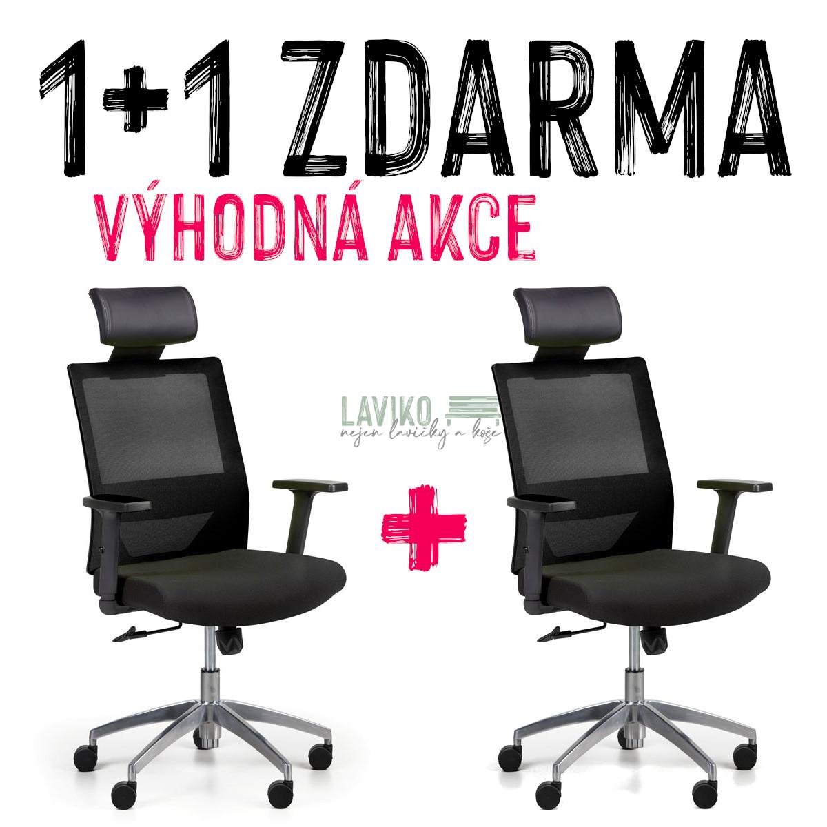 VÝHODNÁ SADA 1+1 ZDARMA - Kancelářská židle SCOTTY PLUS, černá