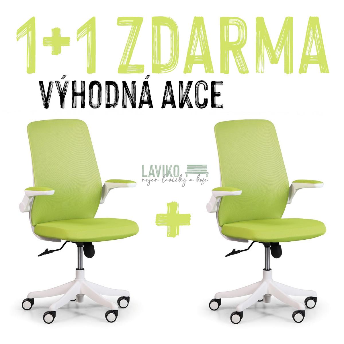 VÝHODNÁ SADA 1+1 ZDARMA - Kancelářská židle BUTTERS, zelená