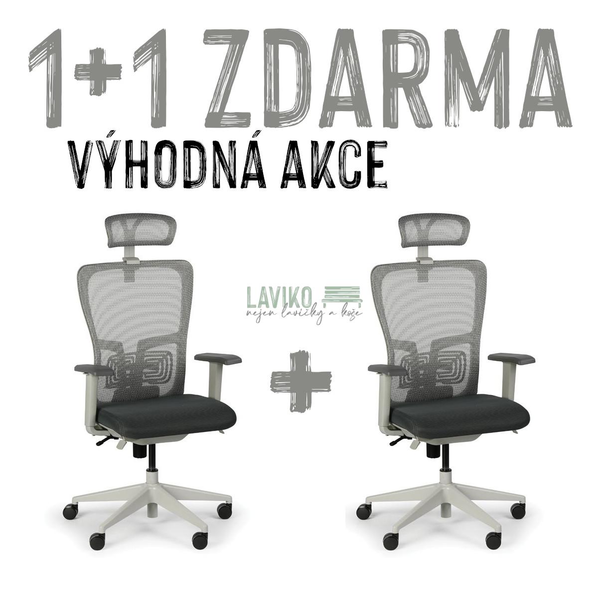 VÝHODNÁ SADA 1+1 ZDARMA - Kancelářské křeslo MANGO, šedá