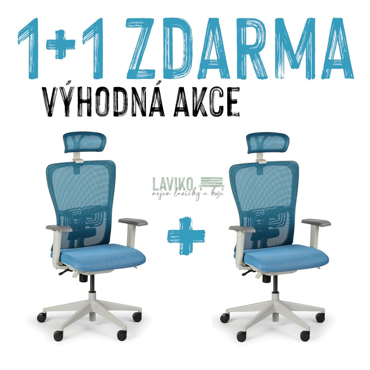 VÝHODNÁ SADA 1+1 ZDARMA - Kancelářské křeslo MANGO, modrá