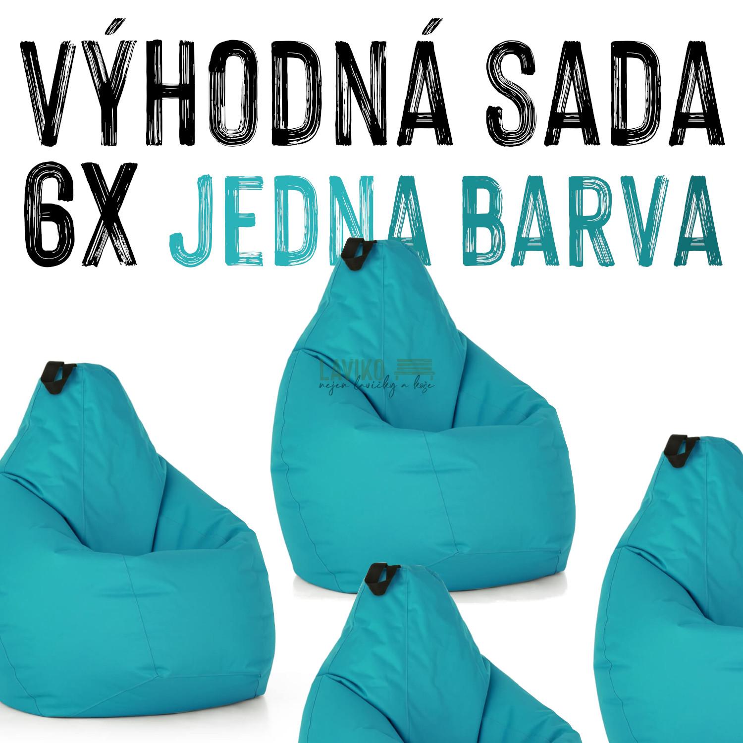 VÝHODNÁ SADA - 6x Sedací vak FIŠKUS, jedna barva
