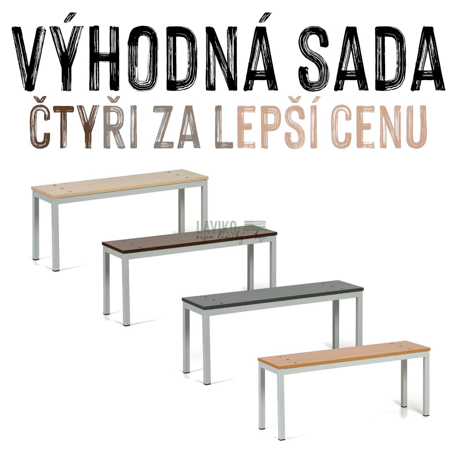 VÝHODNÁ SADA - 4x Šatní lavička PORTO, 100 cm