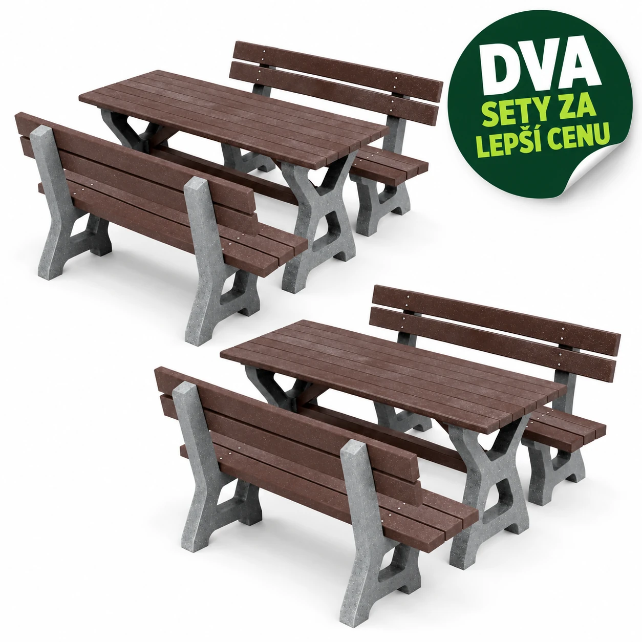 VÝHODNÁ SADA - 2x Venkovní piknikový set HÁŇA, recyklát