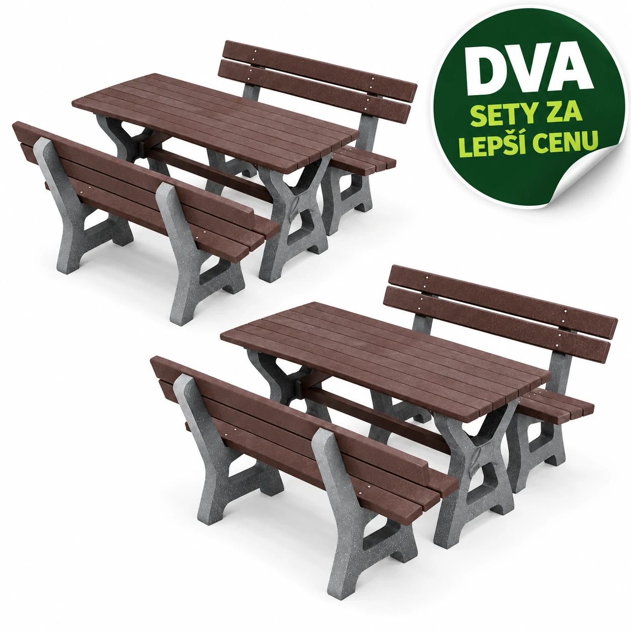 VÝHODNÁ SADA - 2x Venkovní piknikový set MÁŇA, recyklát