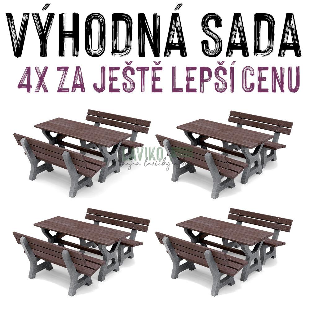 VÝHODNÁ SADA - 4x Venkovní piknikový set MÁŇA, recyklát