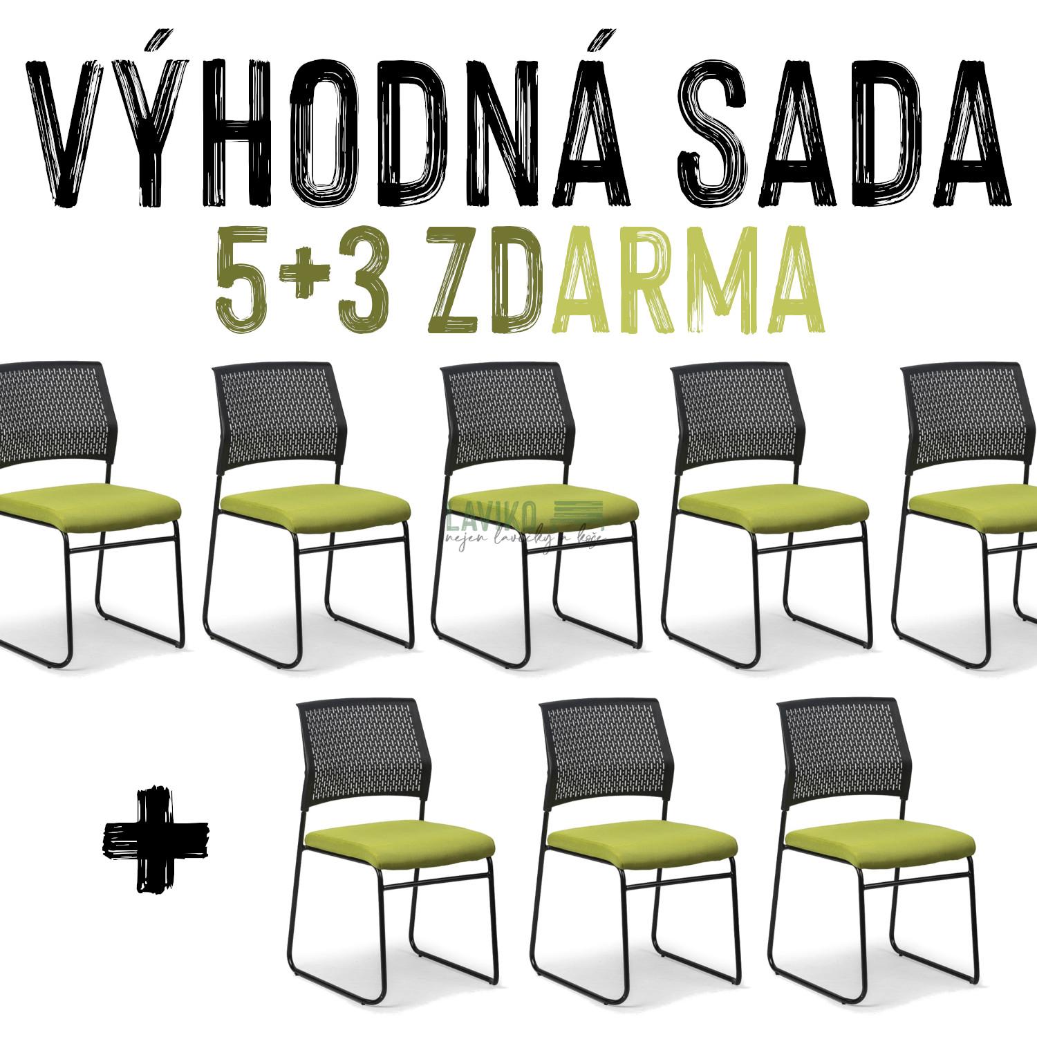 VÝHODNÁ SADA 5+3 ZDARMA - 8x Jídelní židle LADA, zelená