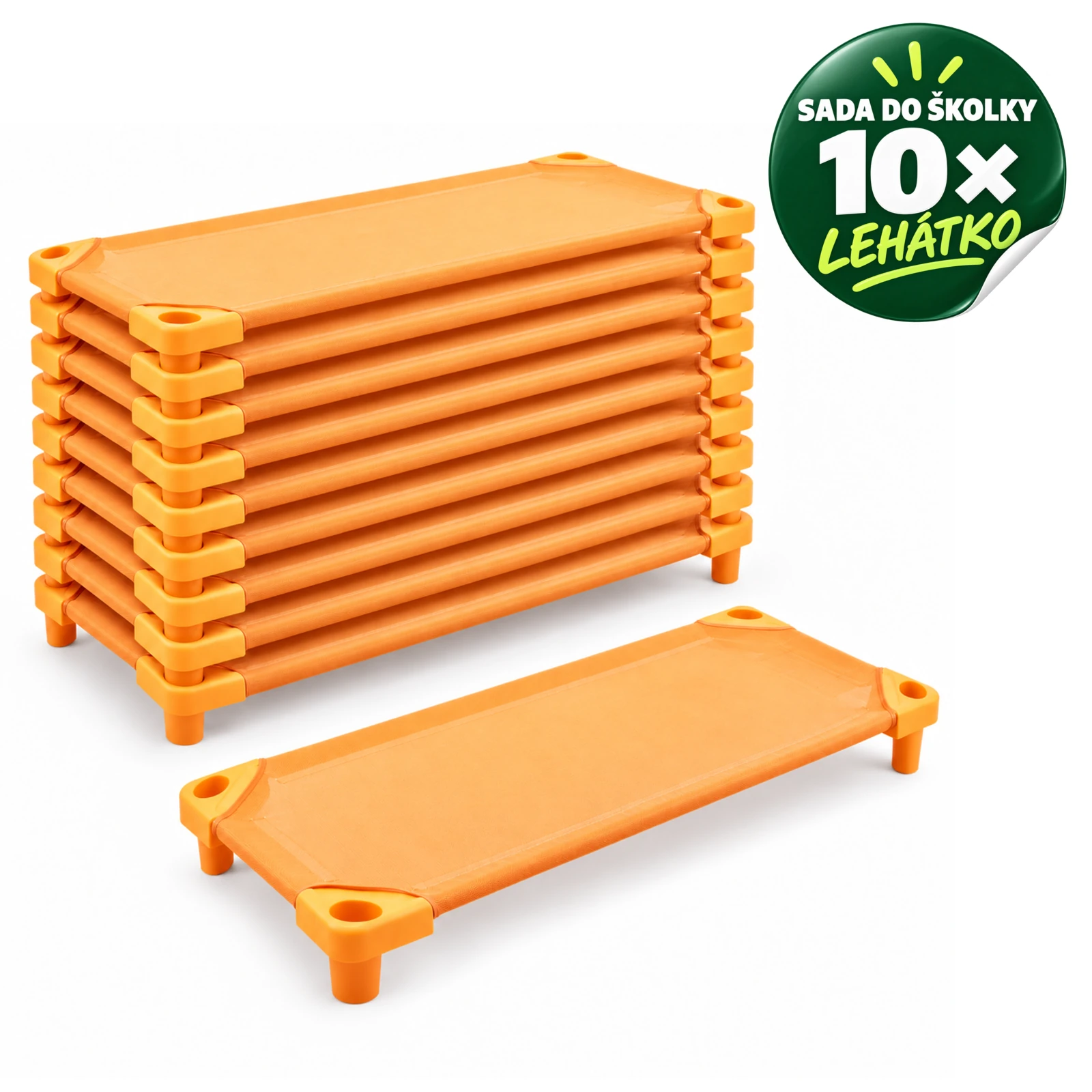 VÝHODNÁ SADA - 10x Dětské lehátko LEONTÝNKA, oranžové