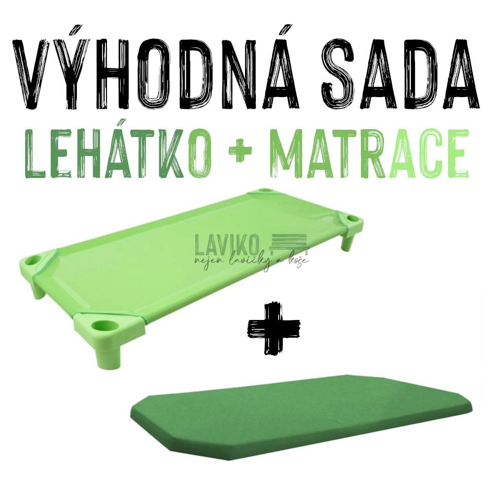 VÝHODNÁ SADA - Dětské lehátko s matrací LEONTÝNKA, zelené