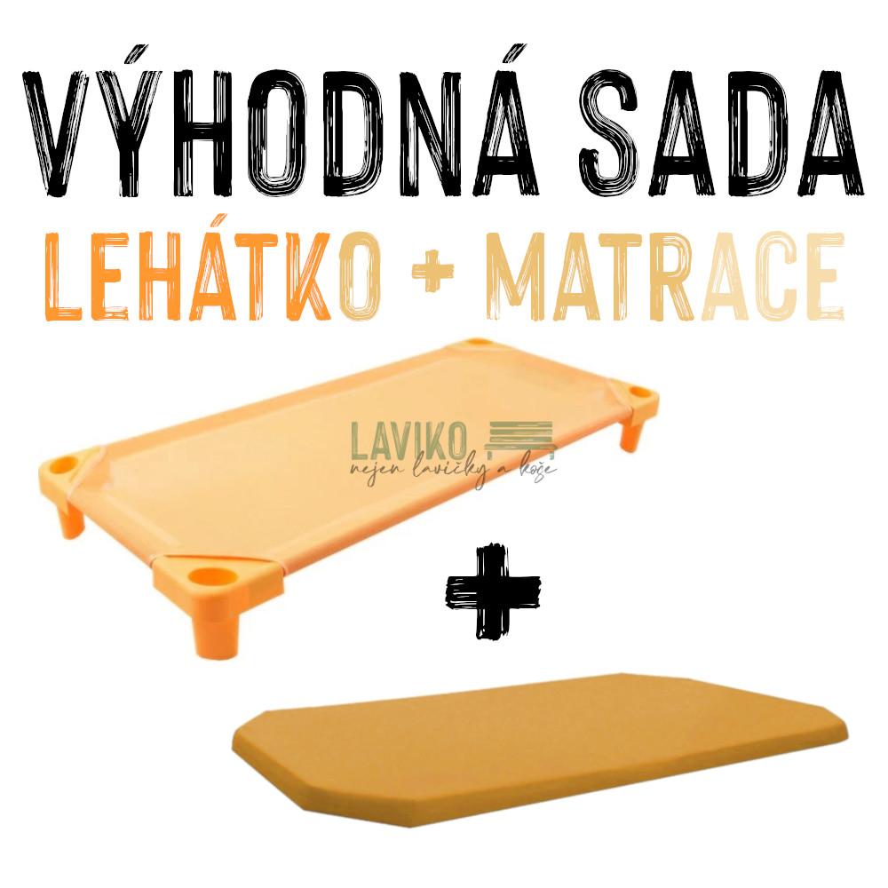 VÝHODNÁ SADA - Dětské lehátko s matrací LEONTÝNKA, oranžové