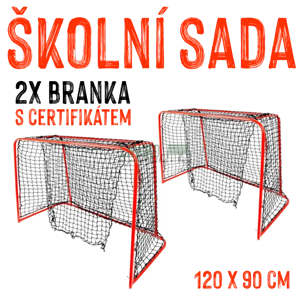 VÝHODNÁ SADA - 2x Florbalová branka certifikovaná IFF se sítí a záclonkou, 120 x 90 cm