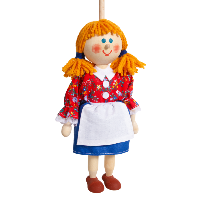 Česká loutka bez nití - MAŘENKA Perníčková, 20 cm
