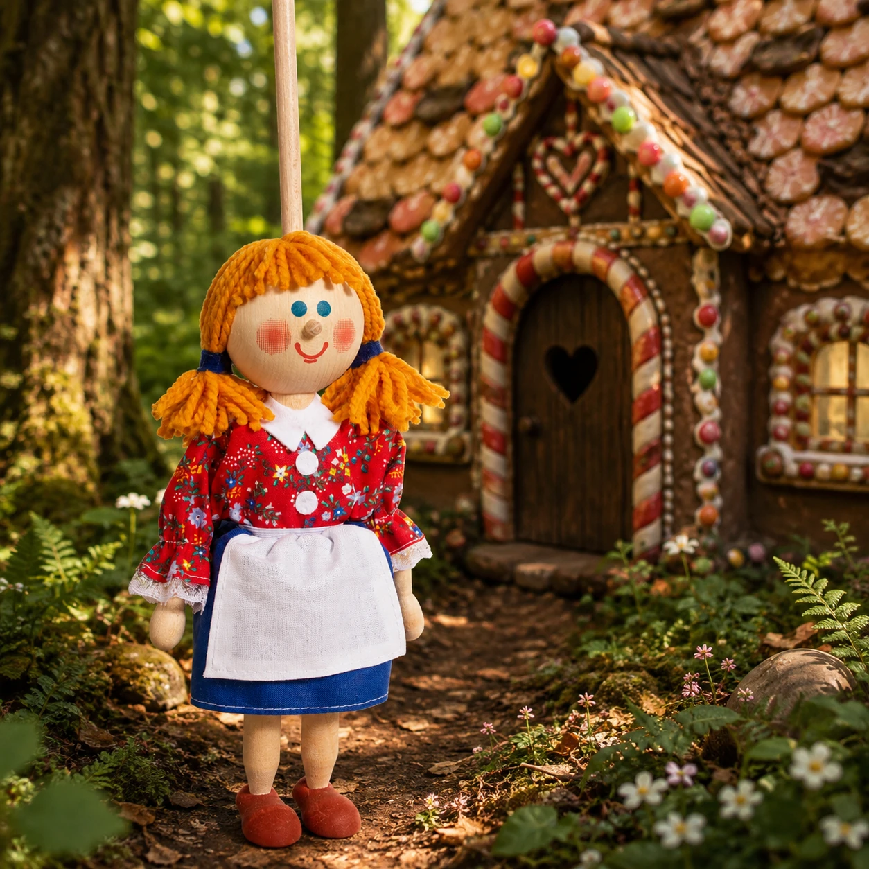 Česká loutka bez nití - MAŘENKA Perníčková, 20 cm