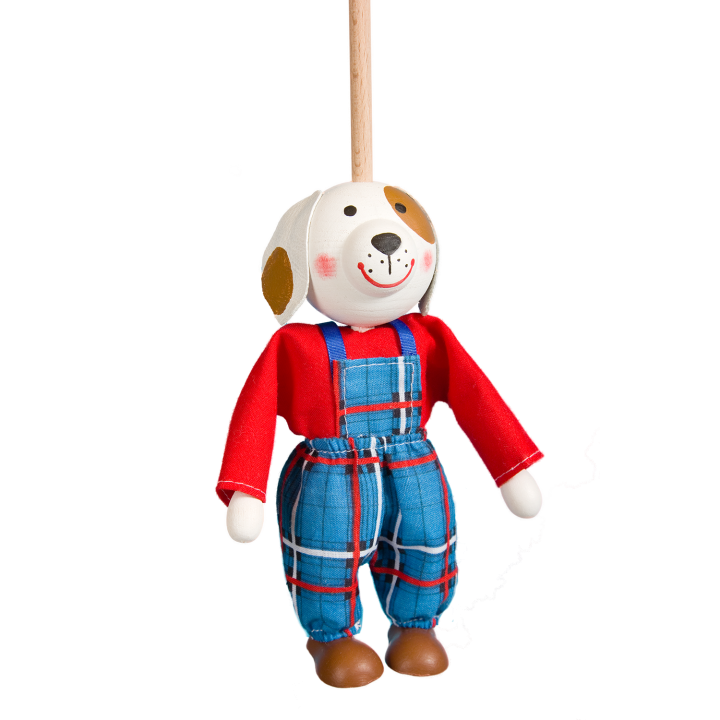 Česká loutka bez nití - Pejsek TONÍK, 16 cm