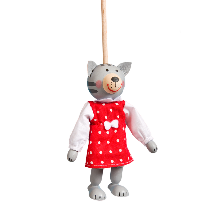 Česká loutka bez nití - Kočička LIDUŠKA, 16 cm